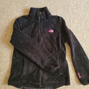 The North Face Women OSITO Fleece Jacket Full Zip Black BCA Pink Ribbon